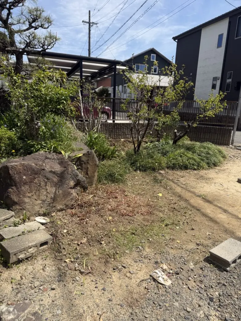 岐阜県美濃市 草刈り 作業後 庭